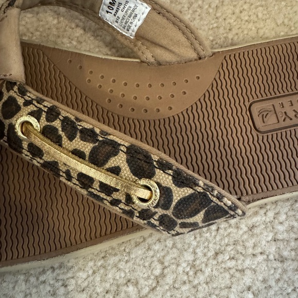 Sperry Tan and Leopard Print Women's Sandals - Picture 5 of 5